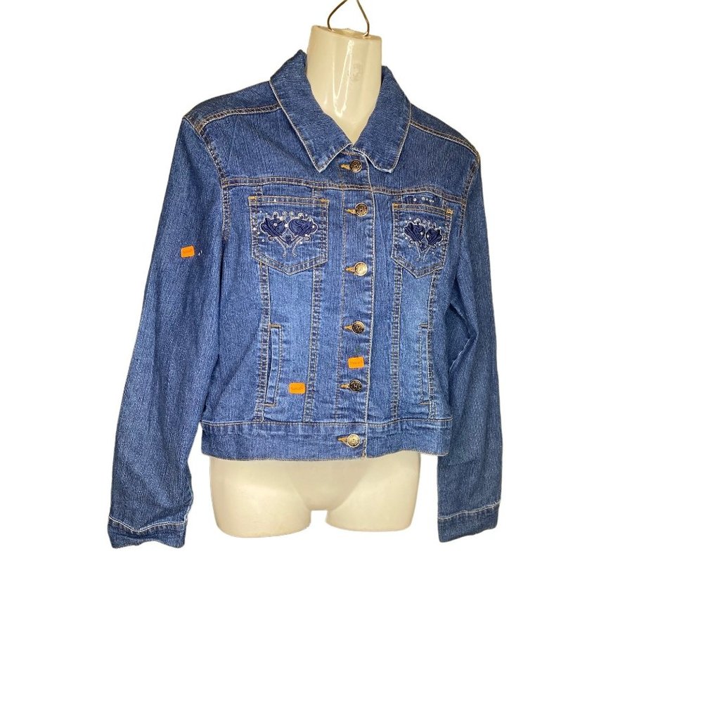 Hip Jeans Denim Womans Jacket Bling size 5 USA READ
